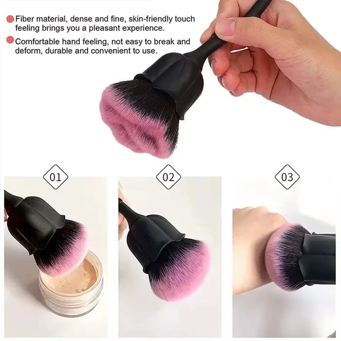 Brosse douce en forme de Rose pour manucure, brosse anti-poussière pour Nail Art, vernis Gel, nettoy