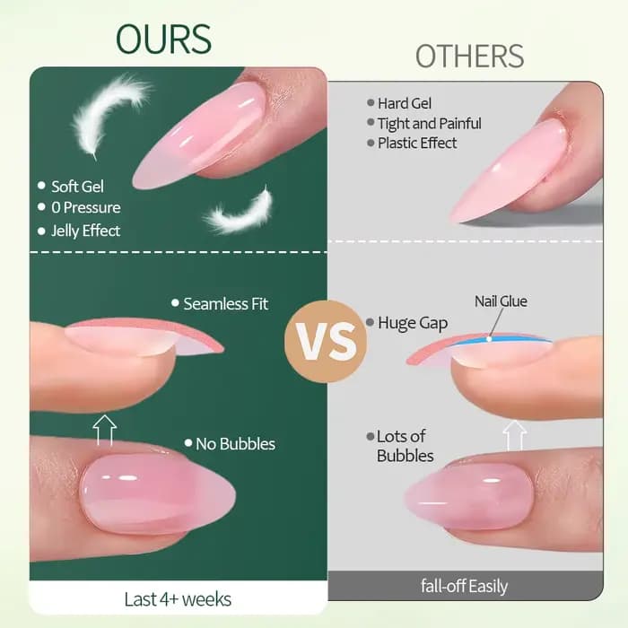 Nailpop Ultra Fit presse sur ongles Extra court/moyen naturel avec couleur de Base forte adhérence n