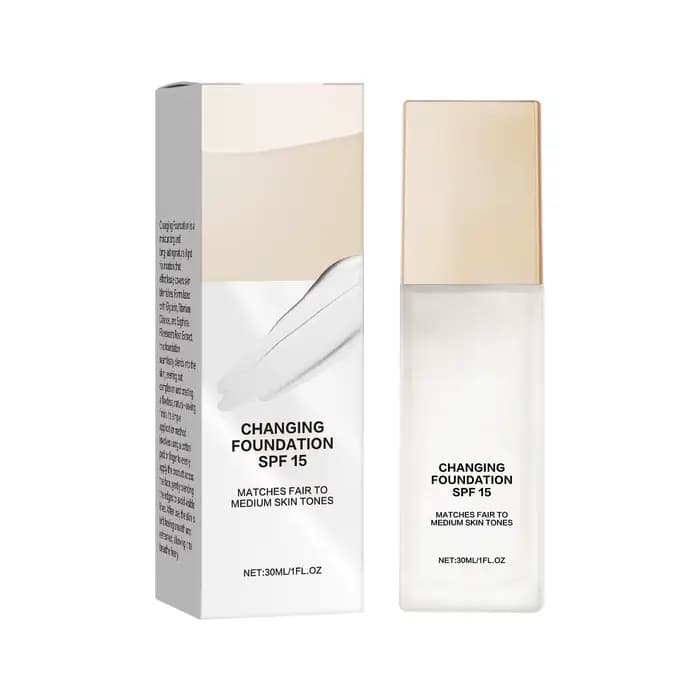 Changing Foundation SPF 15 Maquillage liquide léger pour peaux moyennes, couverture naturelle hydrat
