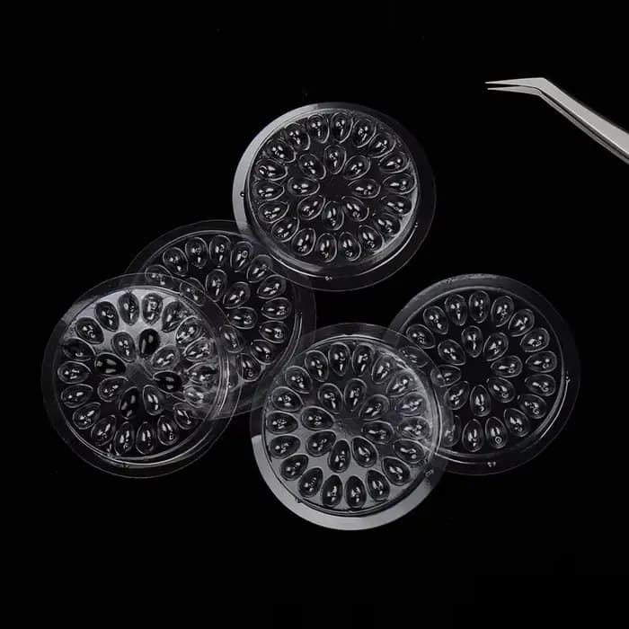 Palette de colle jetable pour extensions de cils, 100 pièces, tampons de colle, support en plastique