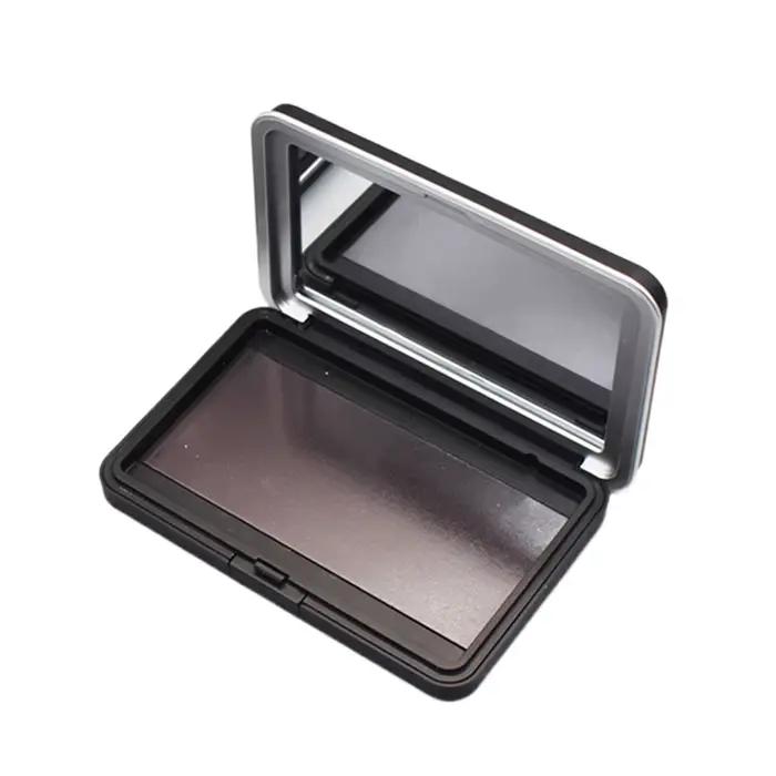 Palette de fards à paupières multi-grilles, bricolage, avec miroir, noir mat, magnétique, ABS, vide,