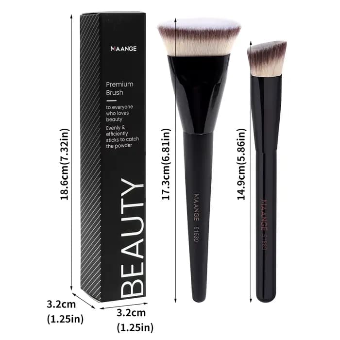 MAANGE-Pinceau de maquillage sans défaut, fond de teint plat/angle, contour sous les yeux, pinceau p