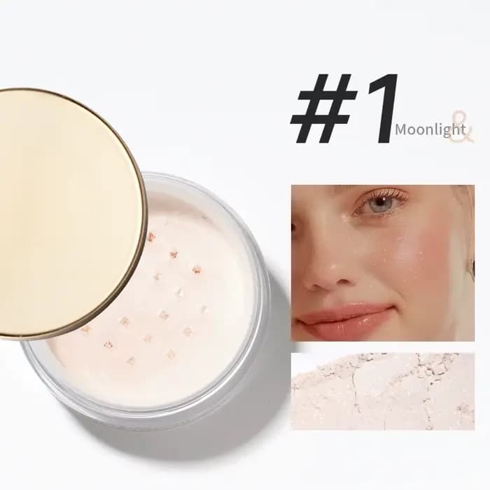 Poudre libre à paillettes de diamant, 6 couleurs, poudre minérale nacrée, contrôle de l'huile, fond 