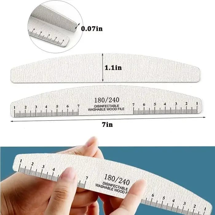 Limes à ongles en bois pour manucure et pédicure, 50 pièces, outils de pointes artificielles pour ve