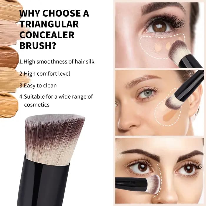 MAANGE-Pinceau de maquillage sans défaut, fond de teint plat/angle, contour sous les yeux, pinceau p