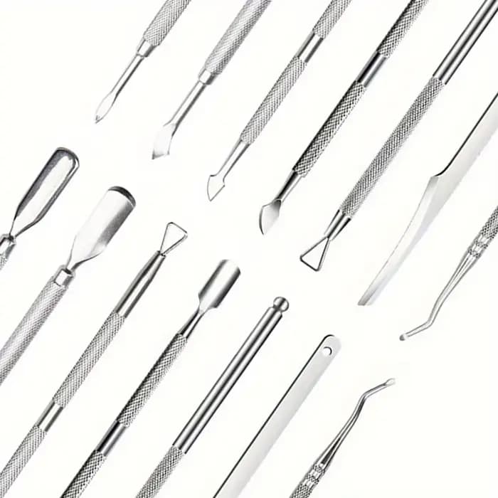 Poussoir à cuticules multicolore à Double extrémité en acier inoxydable, dissolvant de peau morte po