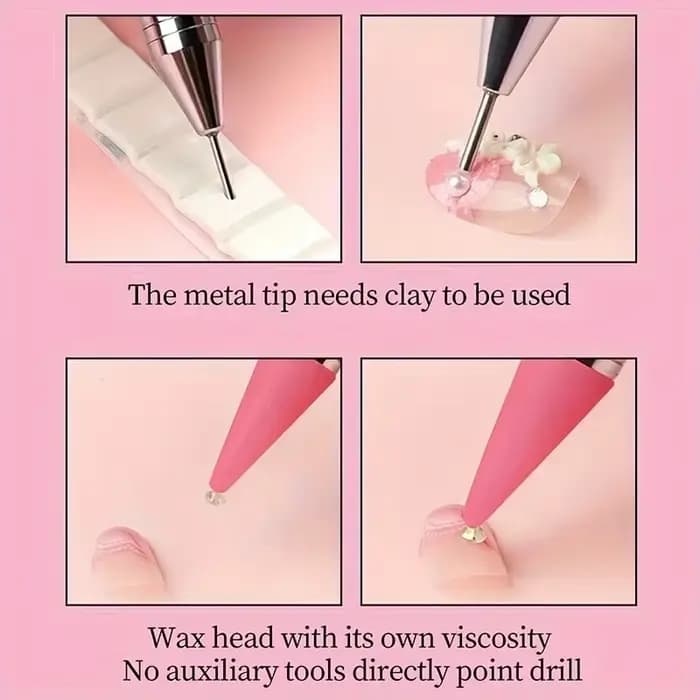 Brosse à ongles pour manucure, stylo à Double tête, stylo à pointe de peinture à points, cueilleur d