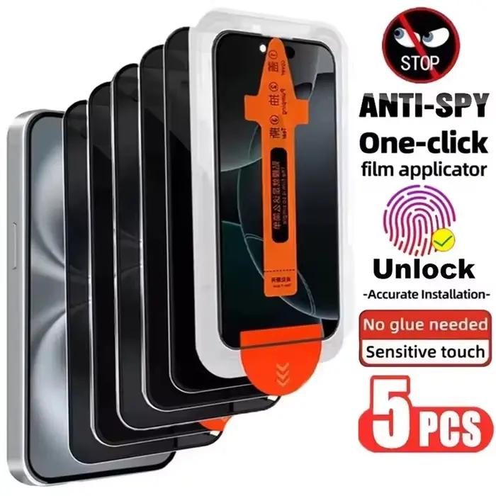Protecteur d'écran en verre trempé anti-espion, 1 à 5 pièces, installation facile, pour Samsung S26 