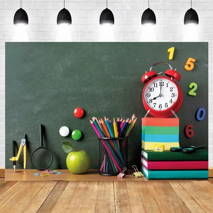 Toile de fond de tableau noir personnalisé Penci pour la rentrée scolaire, arrière-plan de remise de