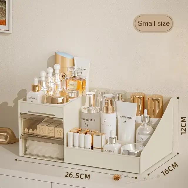 Boîte de rangement transparente pour maquillage, organiseur de cosmétiques et de soins de la peau en