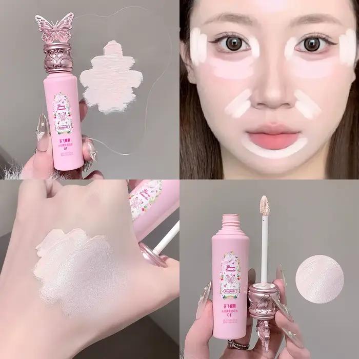 Correcteur liquide mat rose doux, crème éclaircissante légère avec acide hyaluronique, illuminateur 
