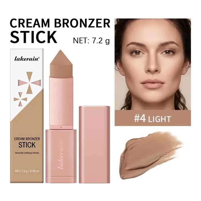 Stick de contour et d'enlumineur crème bronze, fini mat naturel, léger, résistant à l'eau et à la tr