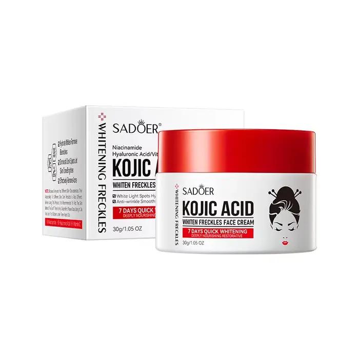 1/2/4 pièces SADOER acide kojique crème pour le visage hydratante taches de rousseur crèmes éclairci