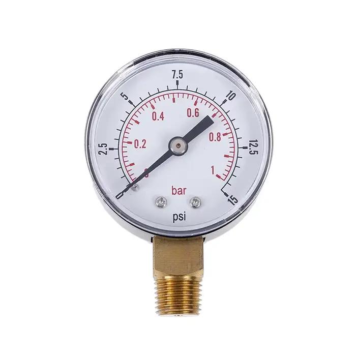 Manomètre basse pression 70x50x22mm, pour carburant, Air, huile, gaz, eau, 50mm, 0-15 PSI, 0-1 Bar, 