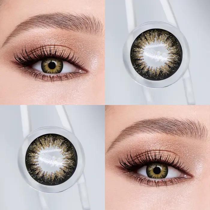 1 paire d'élèves colorées pour les yeux, lentilles de couleur pour les yeux bleus, gris, vert, Conta