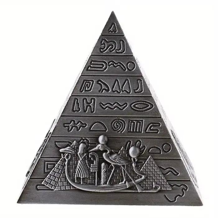Figurine Pyramide Égyptienne en Alliage de Fer, Statue, Décoration de Bureau, 1 Pièce