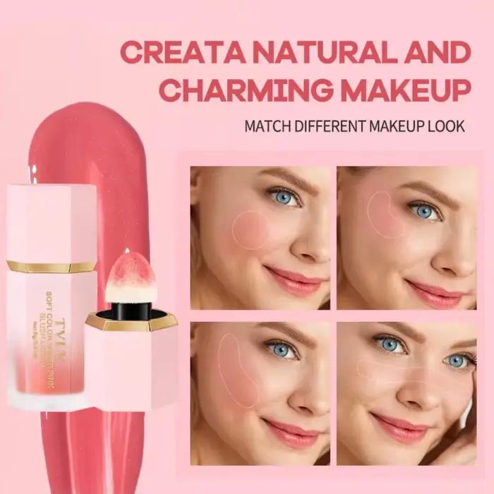TVLV velours liquide Blush mat éponge tête fard à joues naturel durable éclaircir Contour du visage
