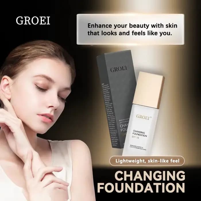 GROEI Changing Foundation SPF 15 - 30 ml de maquillage de couleur adaptative