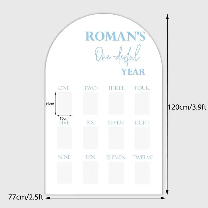 Toile de fond de fête de jalon personnalisée, arc de nom personnalisé pour décor de fête de premier anniversaire, décoration murale Photo sur le mur
