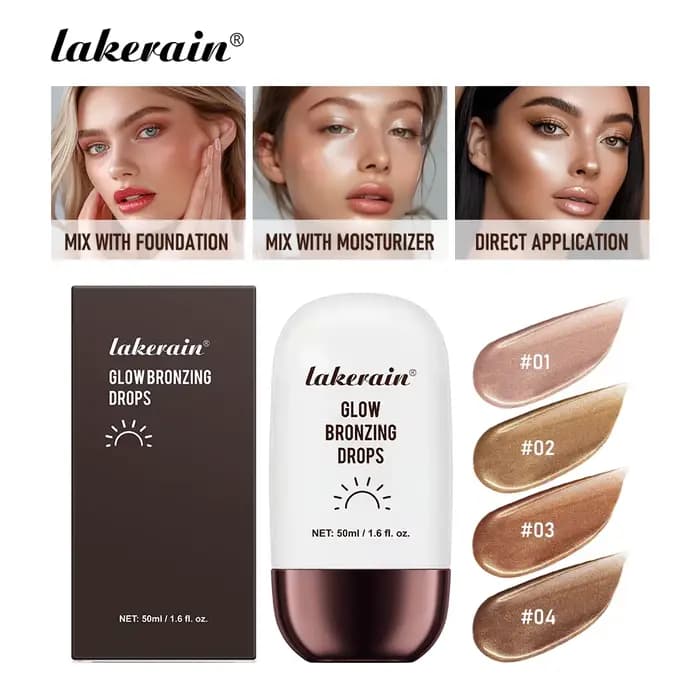 Bronzant surligneur gouttes éclaircissant le teint et le contour du visage