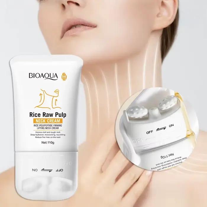 Crème hydratante pour le cou à la pulpe de riz baume léger non gras soin quotidien anti-rides pour femmes occasions spéciales