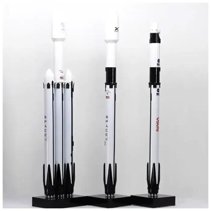Modèle de fusée en métal moulé sous pression Falcon 9 Dragon Heavy 1:233 et Starship 1:375, collection décorative