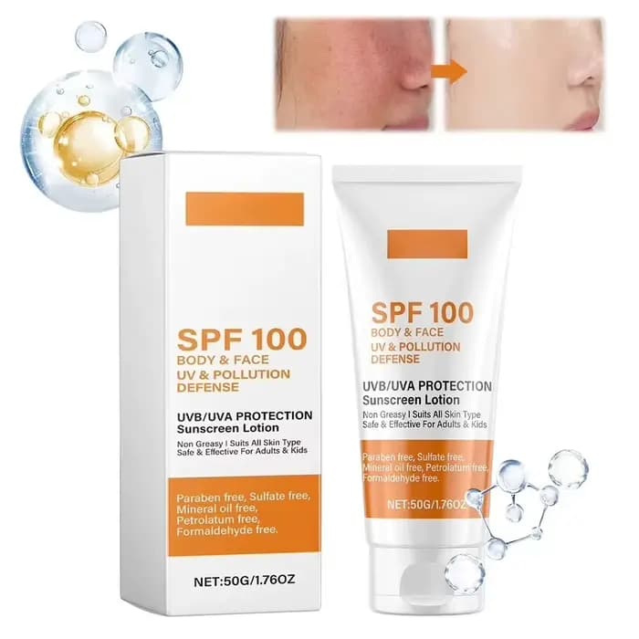Crème solaire visage et corps Non grasse SPF 100+