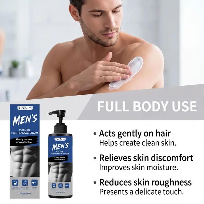 Crème dépilatoire corporelle indolore pour hommes, action rapide, non irritante, soin corporel, crème dépilatoire pour poils épais et grossiers