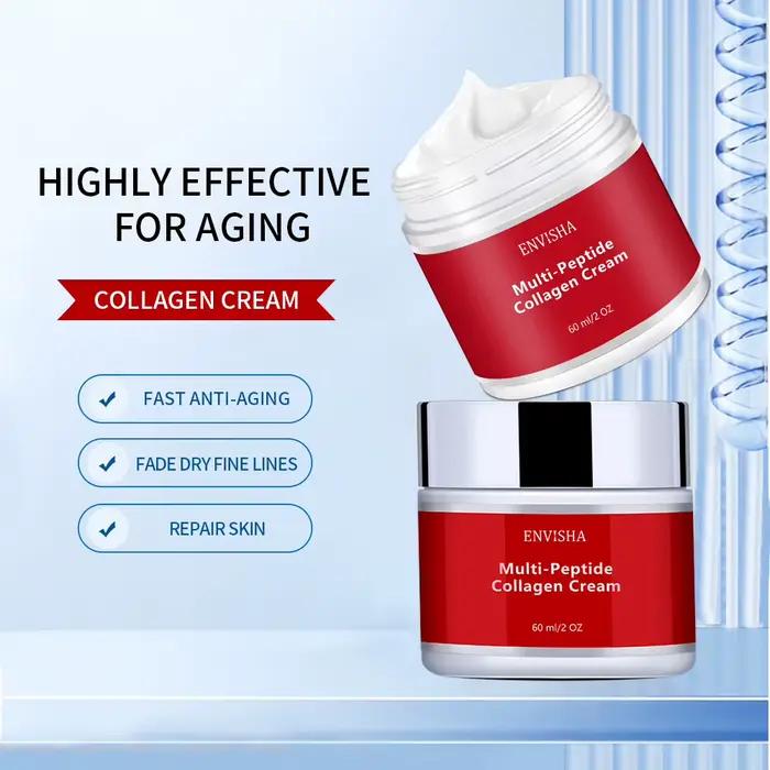 ENVISHA-Crème pour le visage multi-peptide au collagène, soins de la peau, anti-déformile, vieillissement, hydratant, rétrécissement des pores, blanchissant, lisse, beauté, santé