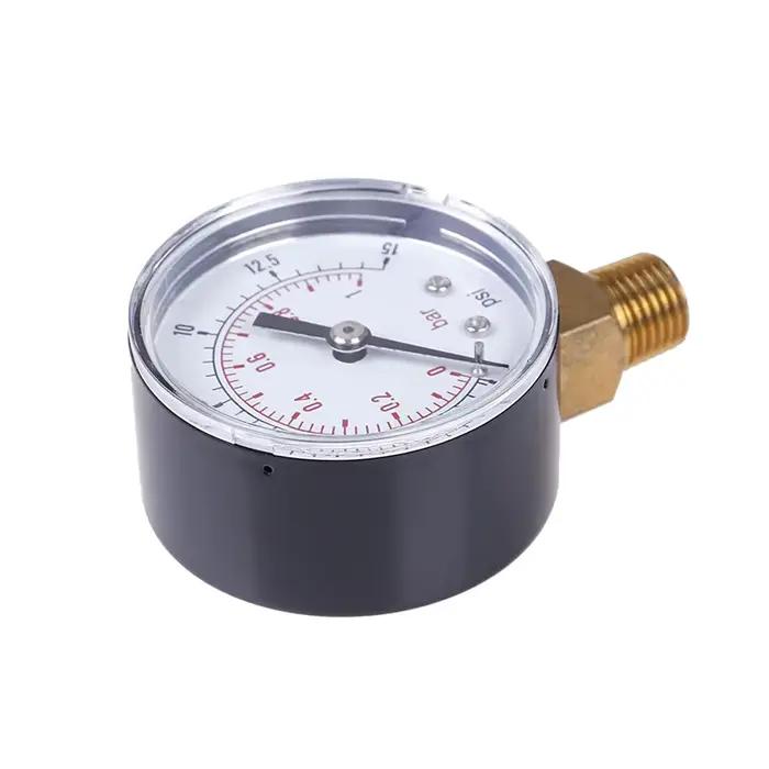Manomètre basse pression 70x50x22mm, pour carburant, Air, huile, gaz, eau, 50mm, 0-15 PSI, 0-1 Bar, 1/4 BSPT