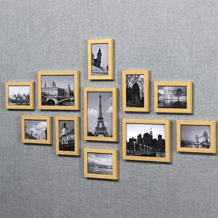 11 pièces cadres Photo mur cadre Photo Architecture cadre Photo ensemble décor moderne salon décoration de la maison marcos de fotos