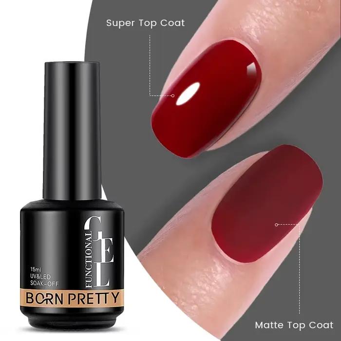 BORN PRETTY 15ml fonction Base de Gel Super couche de finition Gel de renfort Gel de Base en caoutchouc tremper le vernis Semi-Permanant UV LED