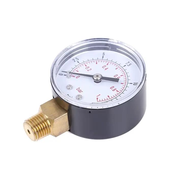 Manomètre basse pression 70x50x22mm, pour carburant, Air, huile, gaz, eau, 50mm, 0-15 PSI, 0-1 Bar, 1/4 BSPT