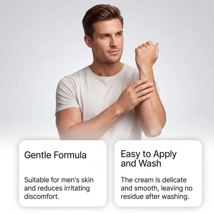 Crème dépilatoire corporelle indolore pour hommes, action rapide, non irritante, soin corporel, crème dépilatoire pour poils épais et grossiers