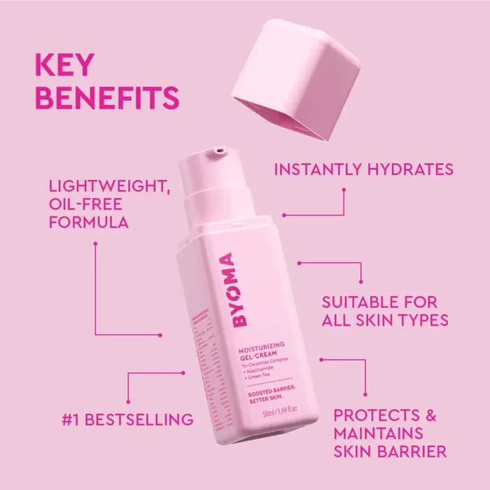 Crème hydratante BYOMA Gel 50ml Tri-céramide Niacinamide Thé vert Légère Non grasse Réparation de la barrière cutanée Hydratation Soin de la peau