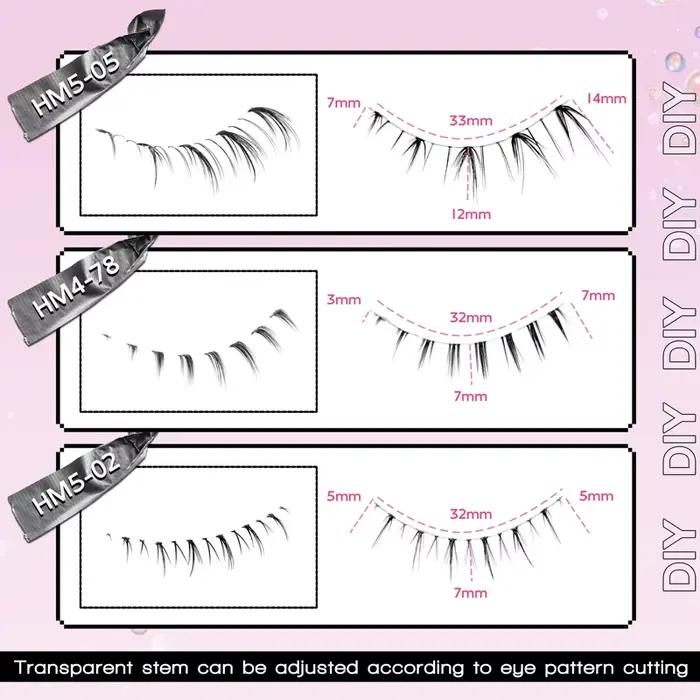 10 paires de cils inférieurs Manga