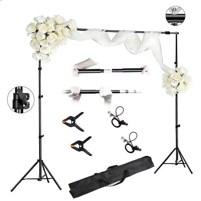 Kit de support portable pour toiles de fond de studio photo avec sac de transport pour toiles en mousseline et en toile