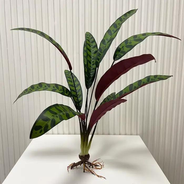 Grandes Feuilles d'Annie avec Racines, Plantes Artificielles Vertes, Paysage de Maison, Décor de Jardin, Simulation, Décor de Table de ixde Mariage