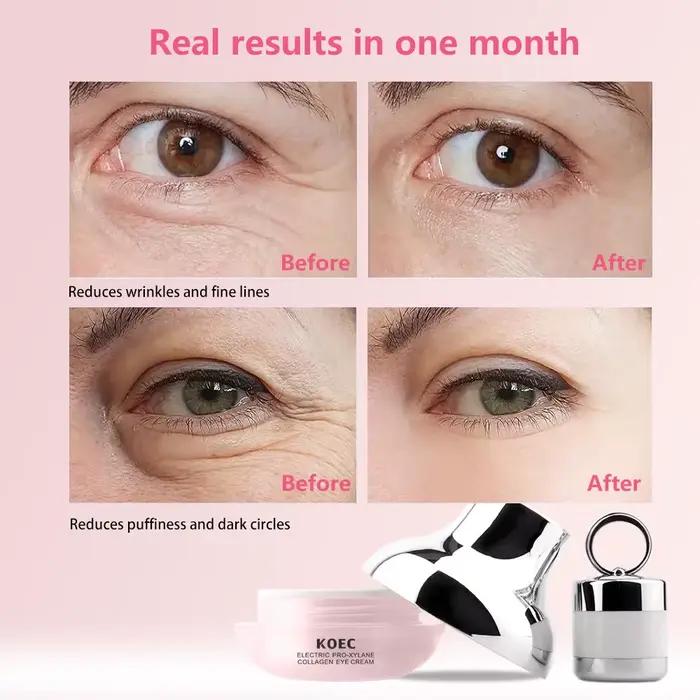 Crème de Massage Électrique KOEC au Collagène Pro-Xylane pour les Yeux Rafraîchissante Anti-Rides Éclaircissante Occasions Spéciales