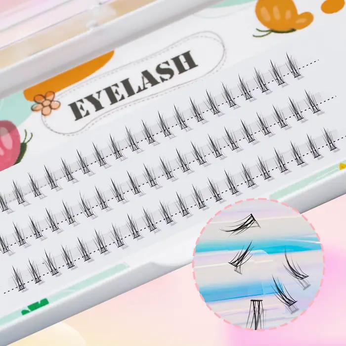 3 rangées de 60 bouquets de cils inférieurs naturels