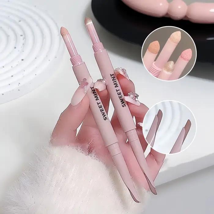 Sweetmint ménisque Double extrémité ver à soie Eyeliner ombre mettre en évidence naturellement éclaircissant maquillage des yeux longue durée deux-en-un