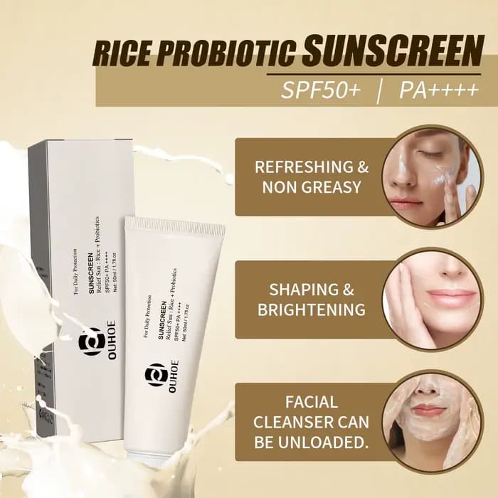 Rice Spf 50-Crème Solaire UV pour le Visage