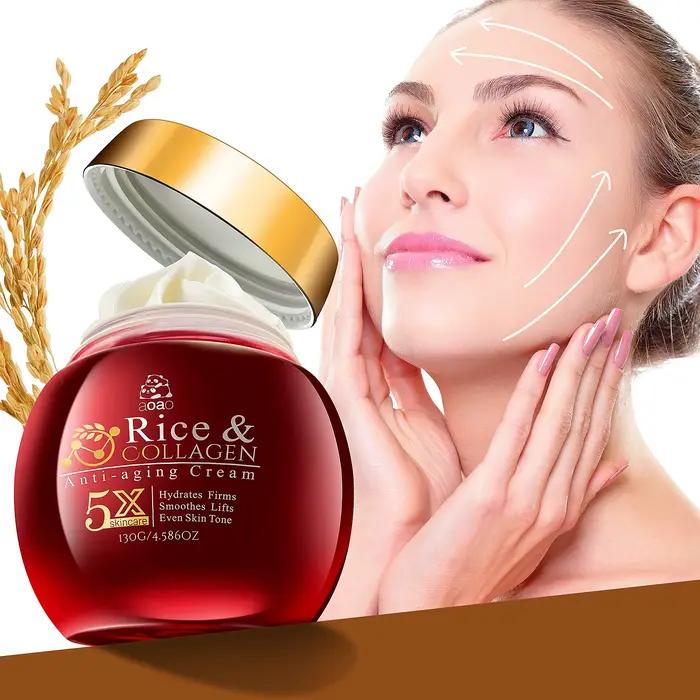 Crème anti-âge au collagène de riz avec céramides et essence d'acide hyaluronique