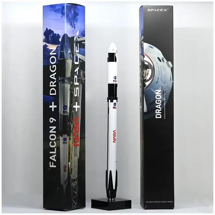 Modèle de fusée en métal moulé sous pression Falcon 9 Dragon Heavy 1:233 et Starship 1:375, collection décorative