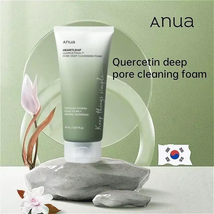 Ensemble de soins de la peau Anua, nettoyant visage Heartleaf, mousse nettoyante, nettoyage en profondeur des pores, huile démaquillante, ensemble de soins de la peau coréen original