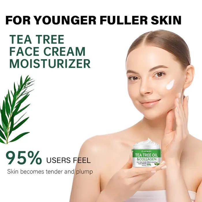 CLAFACES Crème pour le visage à l'huile d'arbre à thé Anti-âge et élimination des taches de rousseur