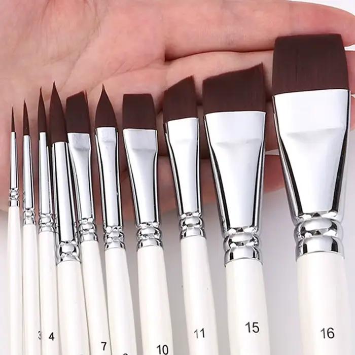 Peinture corporelle visage peinture d'art corporel professionnel manche en bois pinceaux ensemble multifonctionnel Durable aquarelle pinceaux Kits