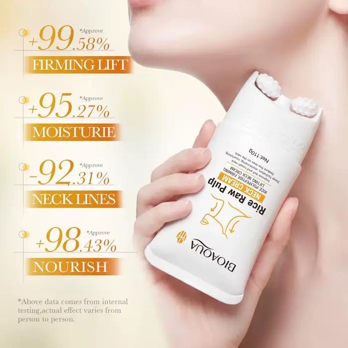 Crème hydratante pour le cou à la pulpe de riz baume léger non gras soin quotidien anti-rides pour femmes occasions spéciales
