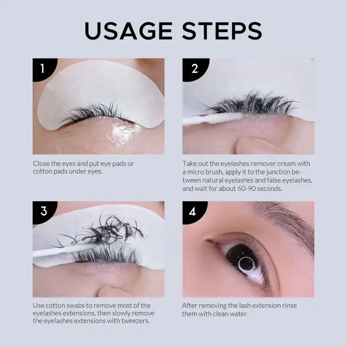 Démaquillant crème pour cils avec parfum floral et outils professionnels pour un retrait facile de la colle pour femmes occasions spéciales