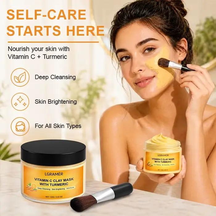 Masque à l'argile au curcuma et à la vitamine C